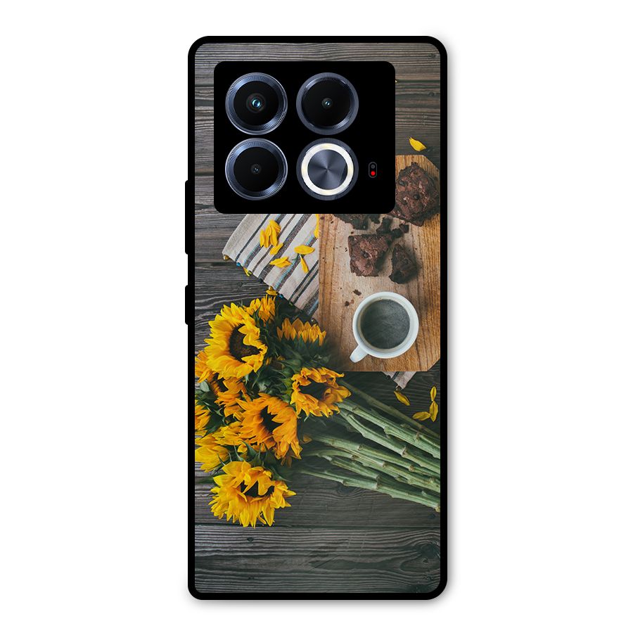 Coffee and Flowers Metal Back Case for Infinix Note 40 5G