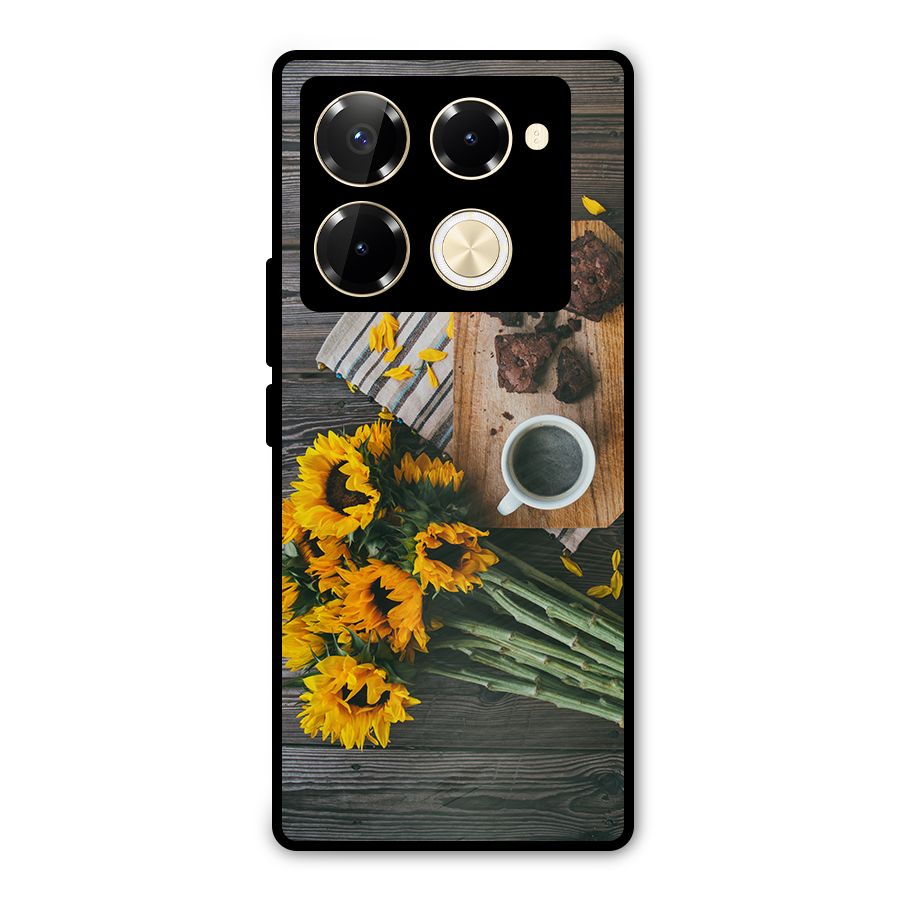 Coffee and Flowers Metal Back Case for Infinix Note 40 Pro