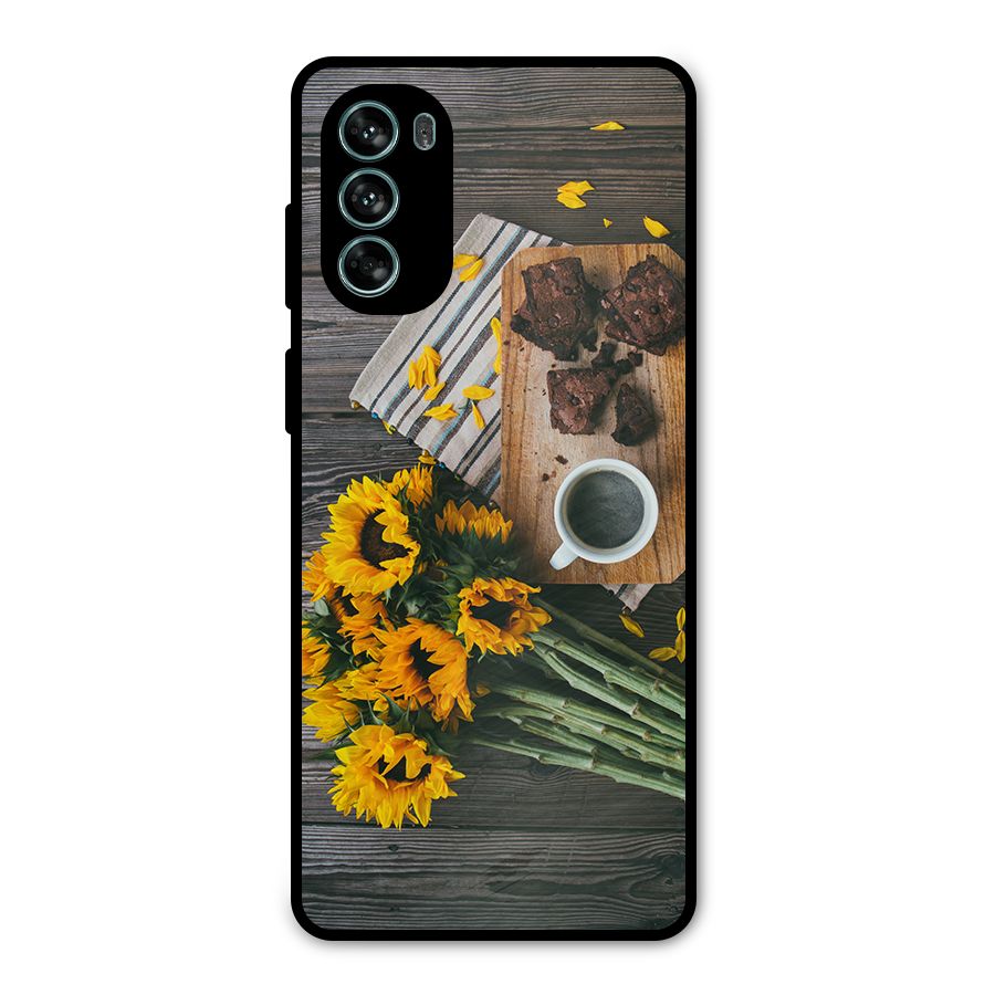 Coffee and Flowers Metal Back Case for Moto G62