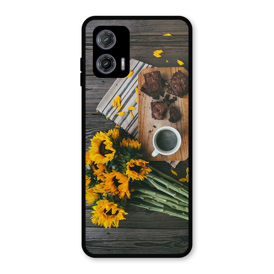 Coffee and Flowers Metal Back Case for Moto G73