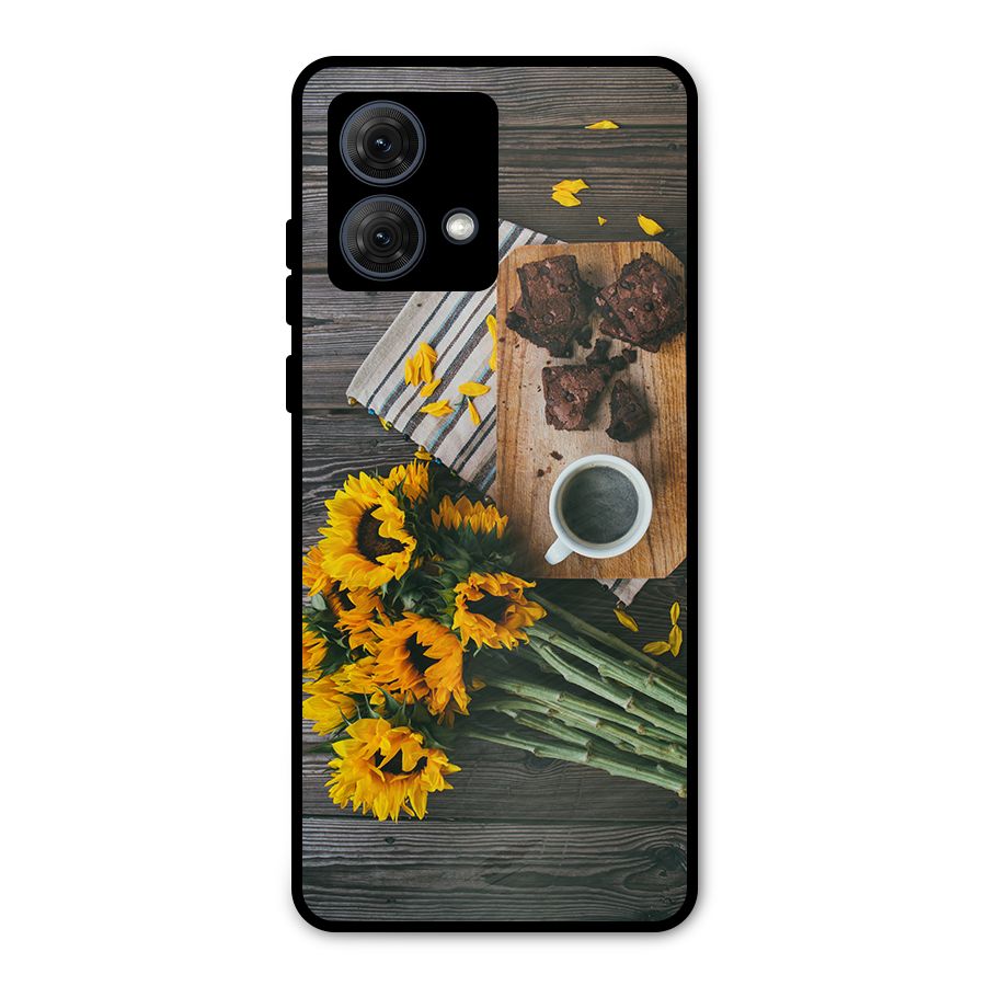 Coffee and Flowers Metal Back Case for Moto G84