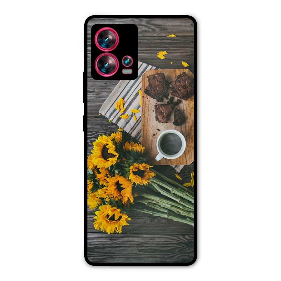 Coffee and Flowers Metal Back Case for Motorola Edge 30 Fusion