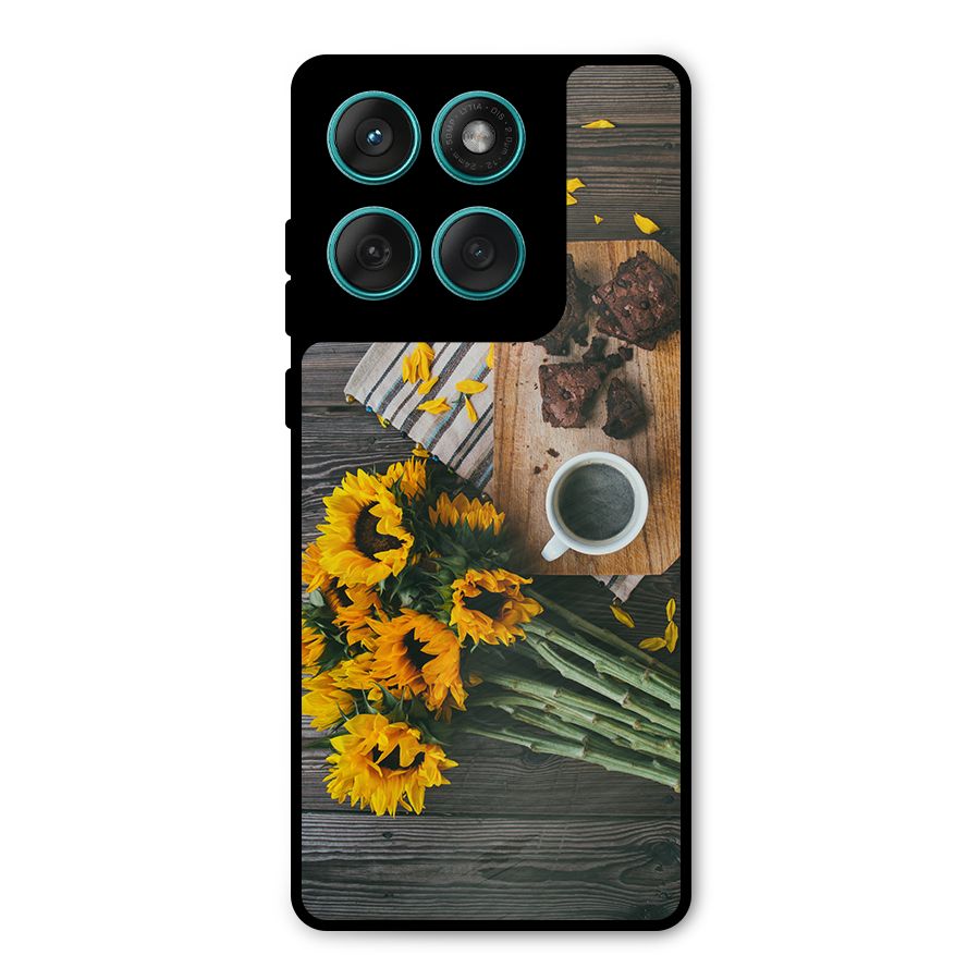 Coffee and Flowers Metal Back Case for Motorola Edge 60 Fusion