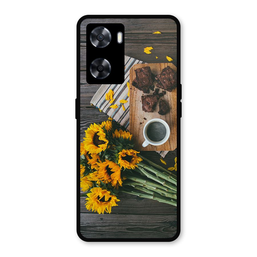 Coffee and Flowers Metal Back Case for OnePlus Nord N20 SE