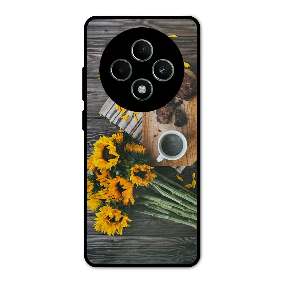Coffee and Flowers Metal Back Case for Oppo F27