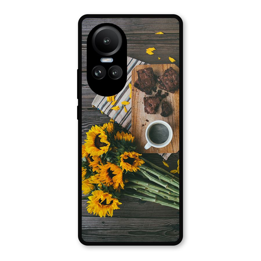 Coffee and Flowers Metal Back Case for Oppo Reno10