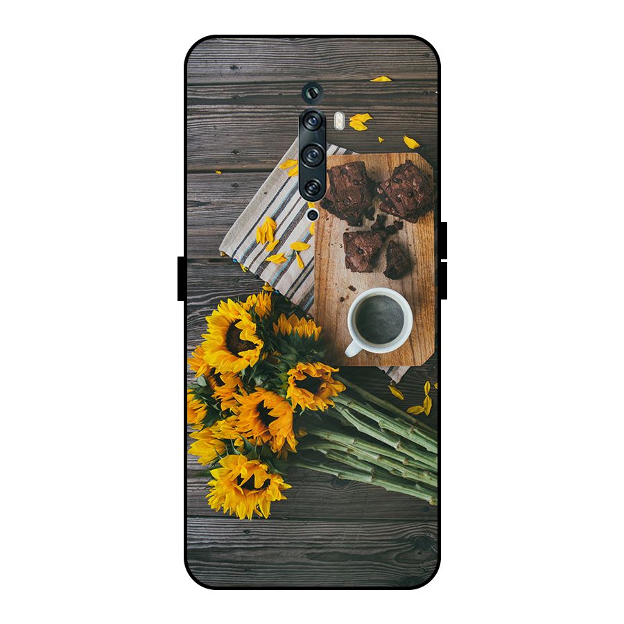 Coffee and Flowers Metal Back Case for Oppo Reno2 F