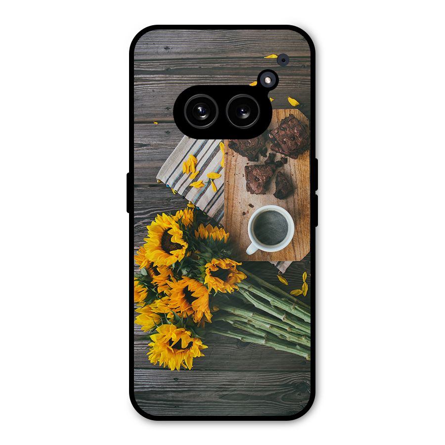 Coffee and Flowers Metal Back Case for Nothing Phone 2a