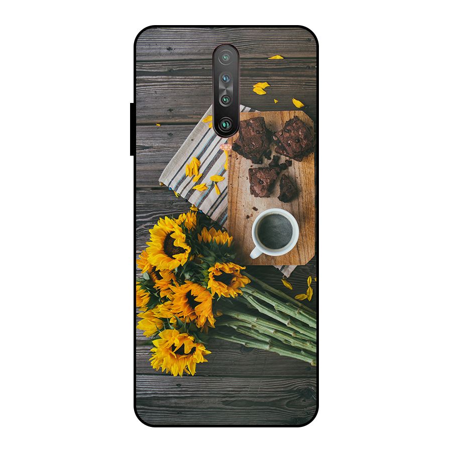 Coffee and Flowers Metal Back Case for Poco X2