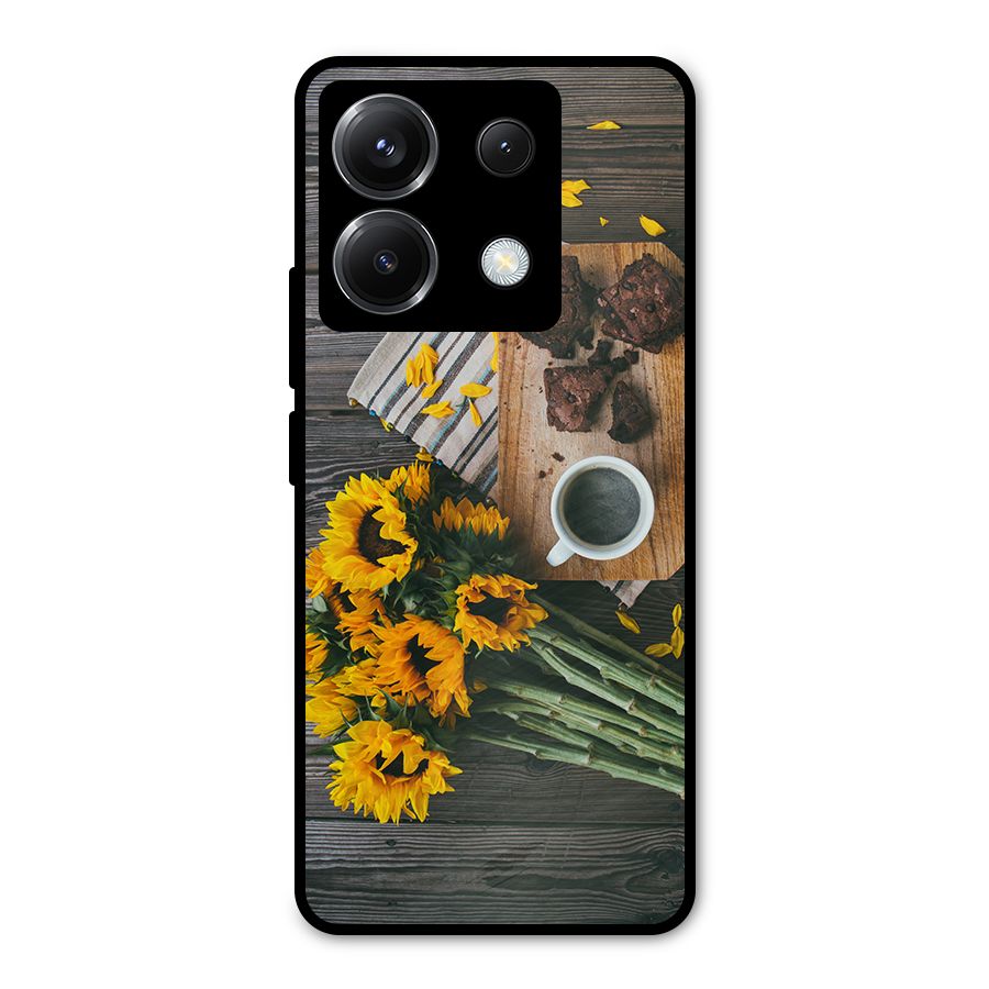 Coffee and Flowers Metal Back Case for Poco X6