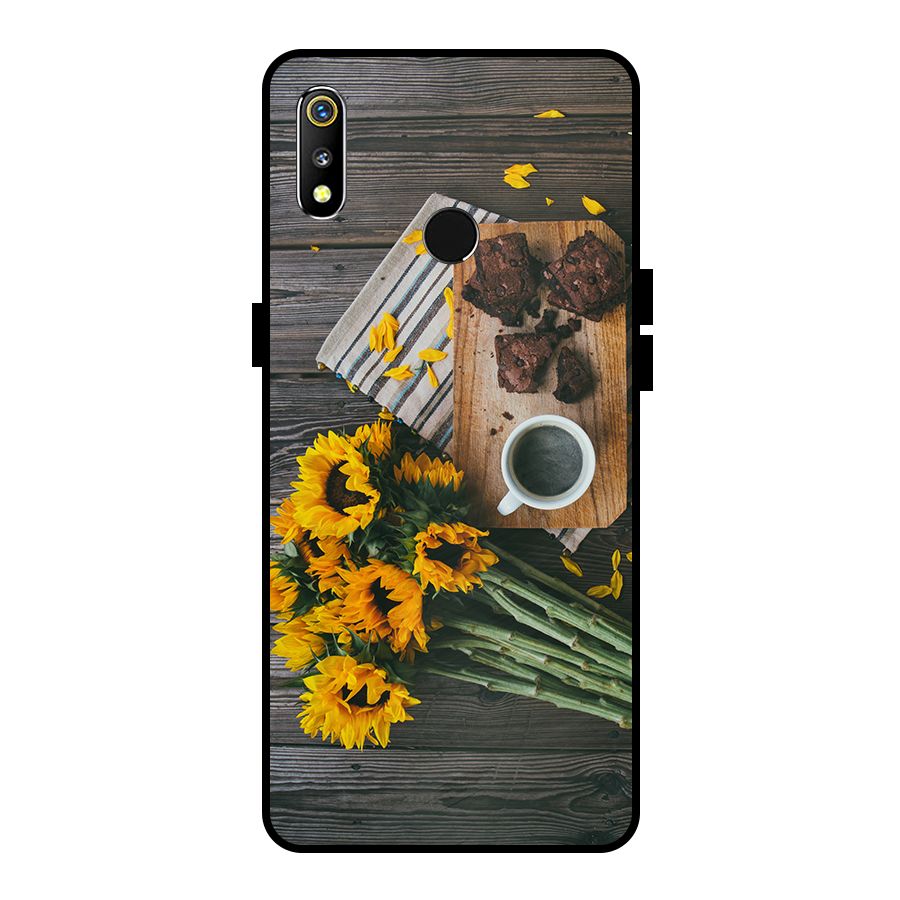 Coffee and Flowers Metal Back Case for Realme 3i