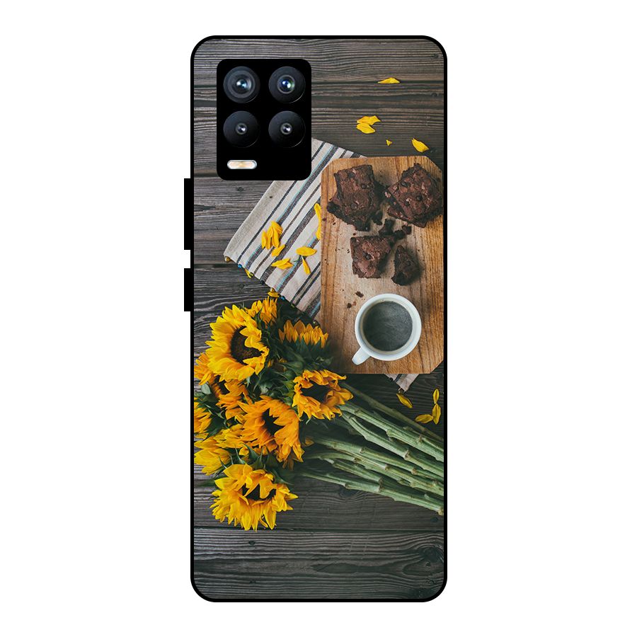 Coffee and Flowers Metal Back Case for Realme 8 Pro