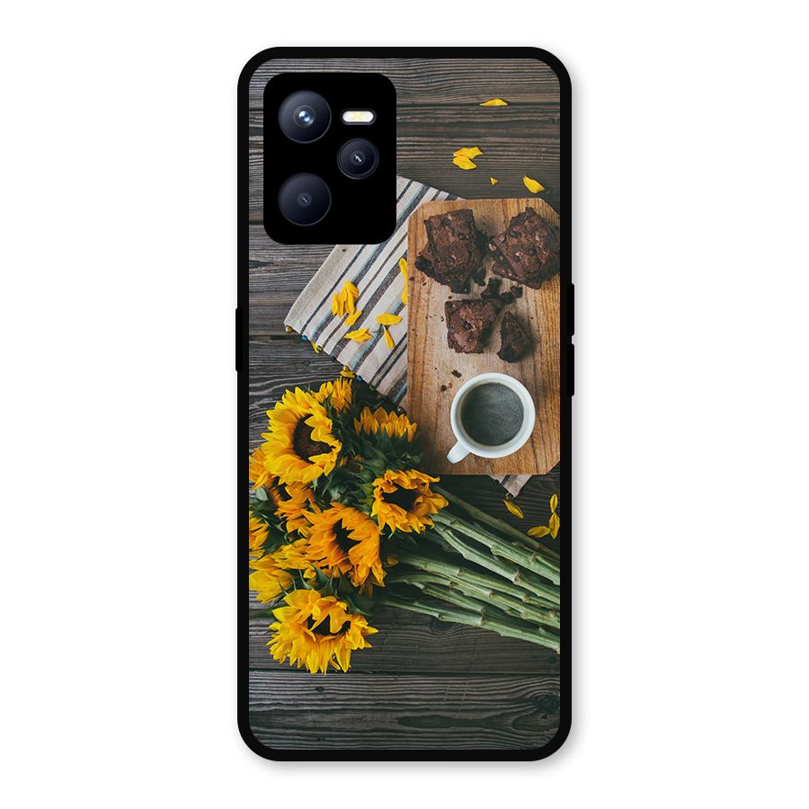 Coffee and Flowers Metal Back Case for Realme C35