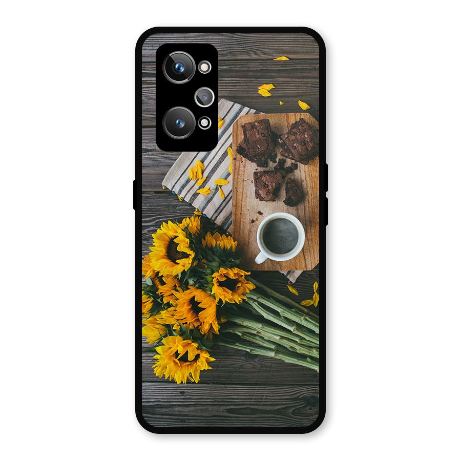 Coffee and Flowers Metal Back Case for Realme GT 2