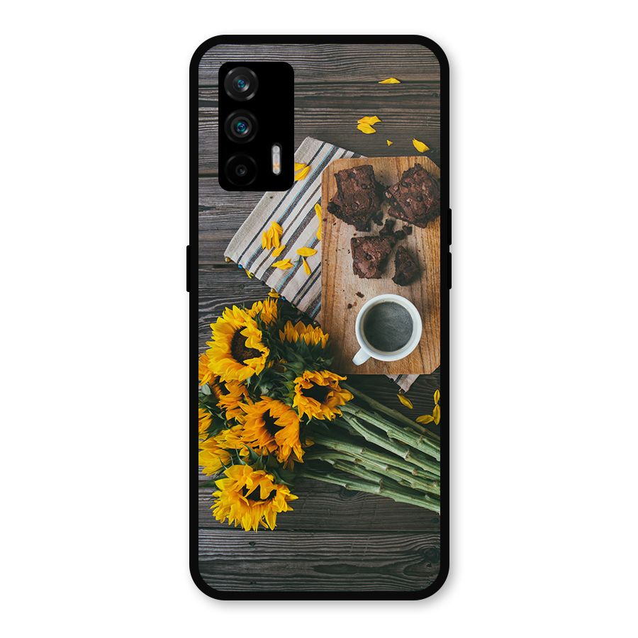Coffee and Flowers Metal Back Case for Realme GT 5G