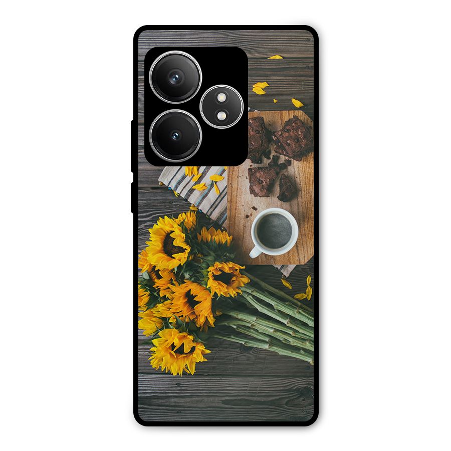Coffee and Flowers Metal Back Case for Realme GT 6T