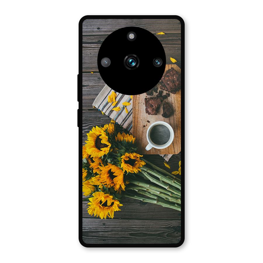 Coffee and Flowers Metal Back Case for Realme Narzo 60 Pro