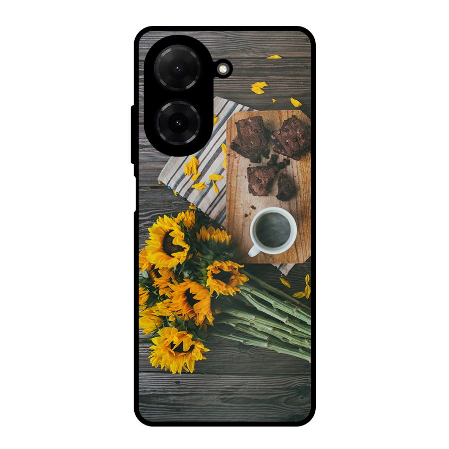 Coffee and Flowers Metal Back Case for Redmi A5 4G