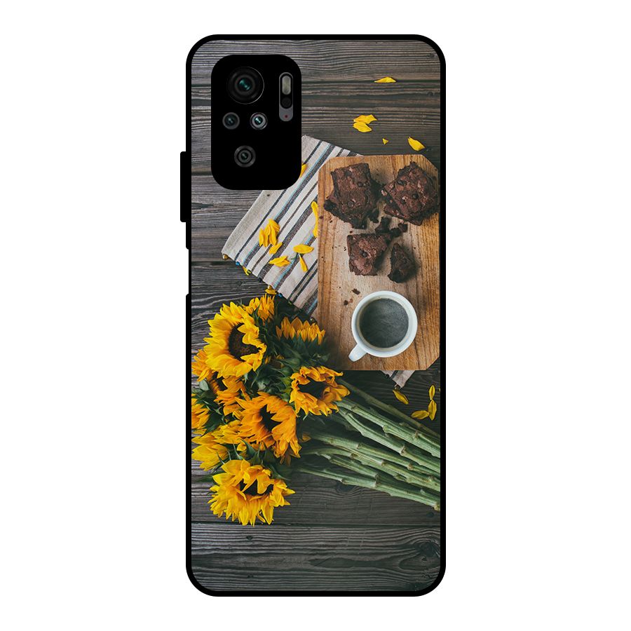 Coffee and Flowers Metal Back Case for Redmi Note 10S