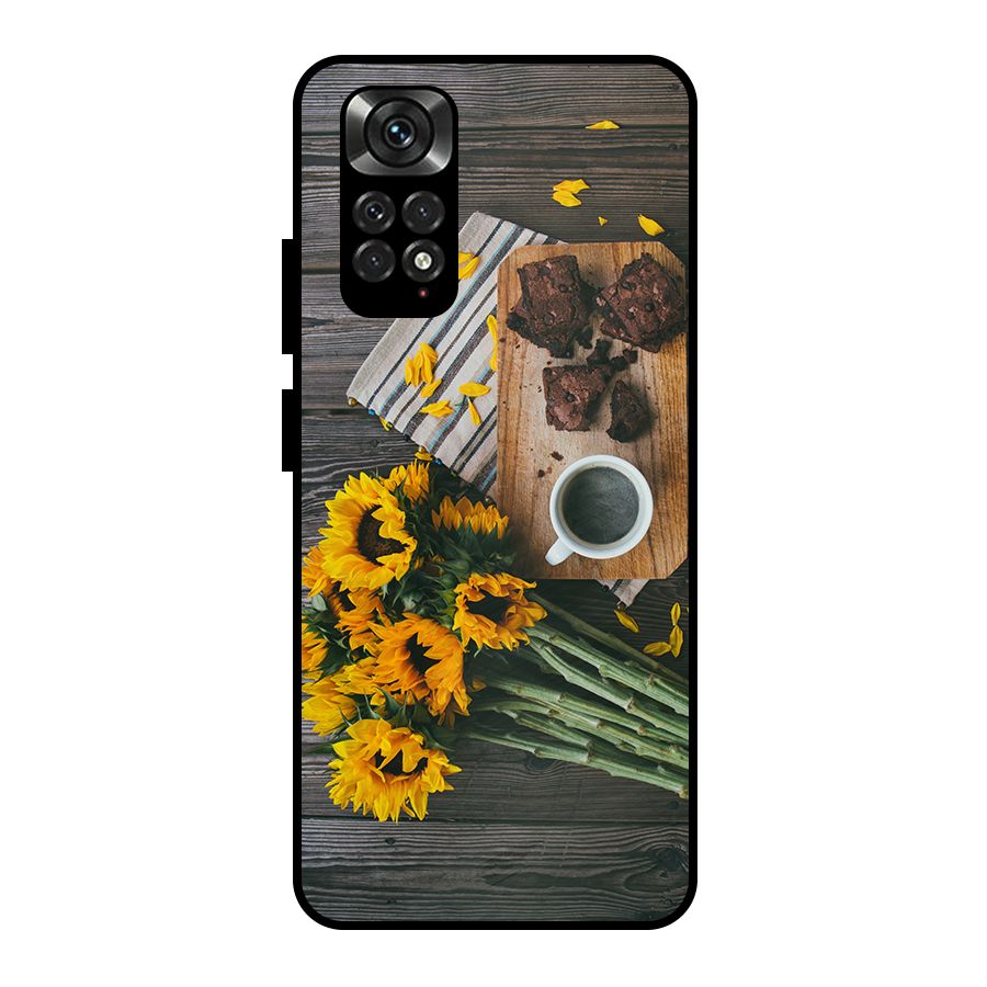 Coffee and Flowers Metal Back Case for Redmi Note 11 Pro