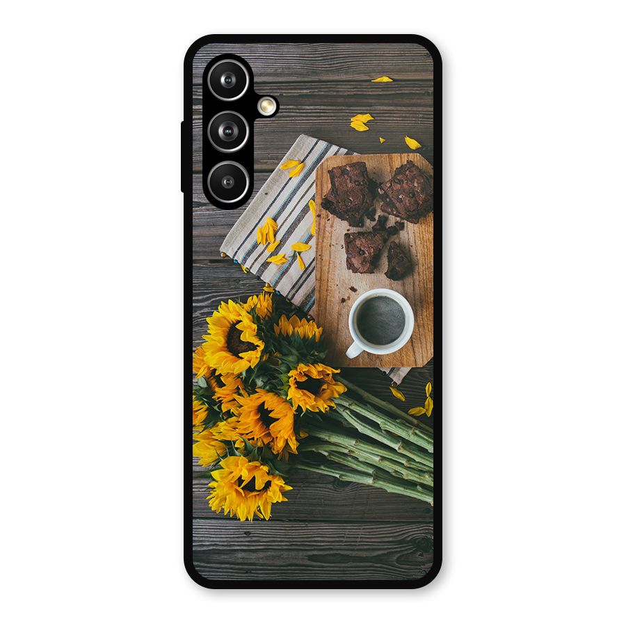 Coffee and Flowers Metal Back Case for Samsung Galaxy M54