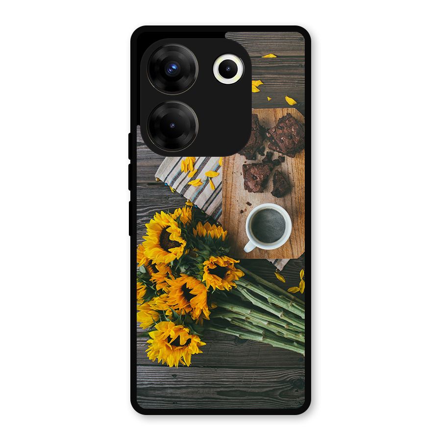 Coffee and Flowers Metal Back Case for Tecno Camon 20 Pro