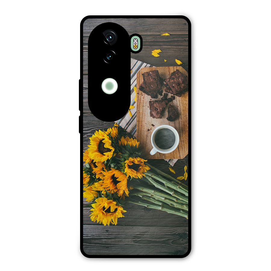 Coffee and Flowers Metal Back Case for Vivo V40e