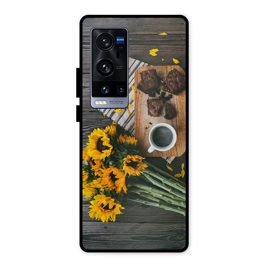 Coffee and Flowers Metal Back Case for Vivo X60 Pro Plus