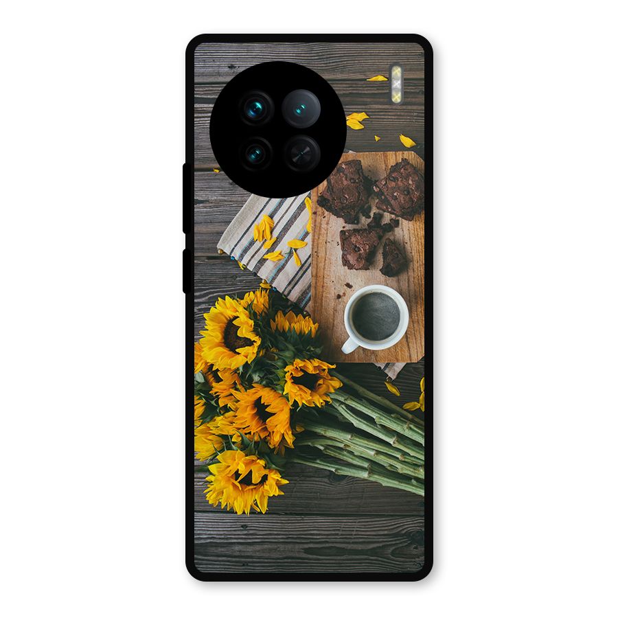 Coffee and Flowers Metal Back Case for Vivo X90