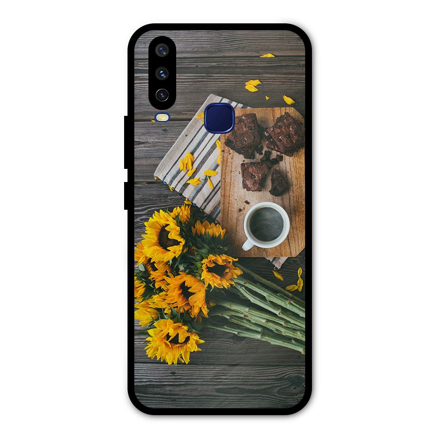 Coffee and Flowers Metal Back Case for Vivo Y15