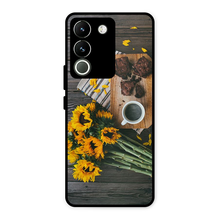 Coffee and Flowers Metal Back Case for Vivo Y200