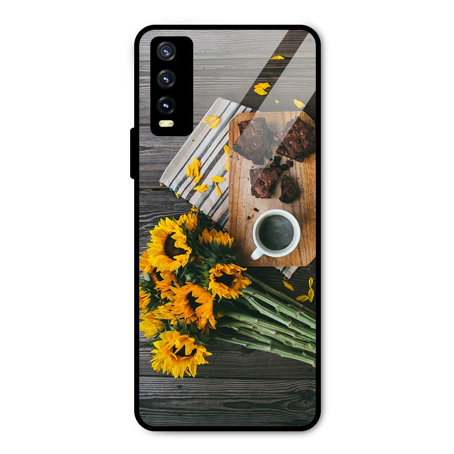 Coffee and Flowers Metal Back Case for Vivo Y20 2021