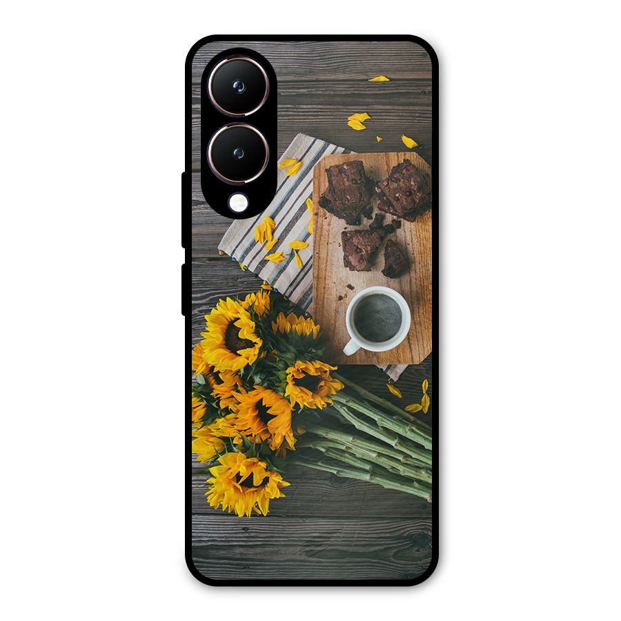 Coffee and Flowers Metal Back Case for Vivo Y28