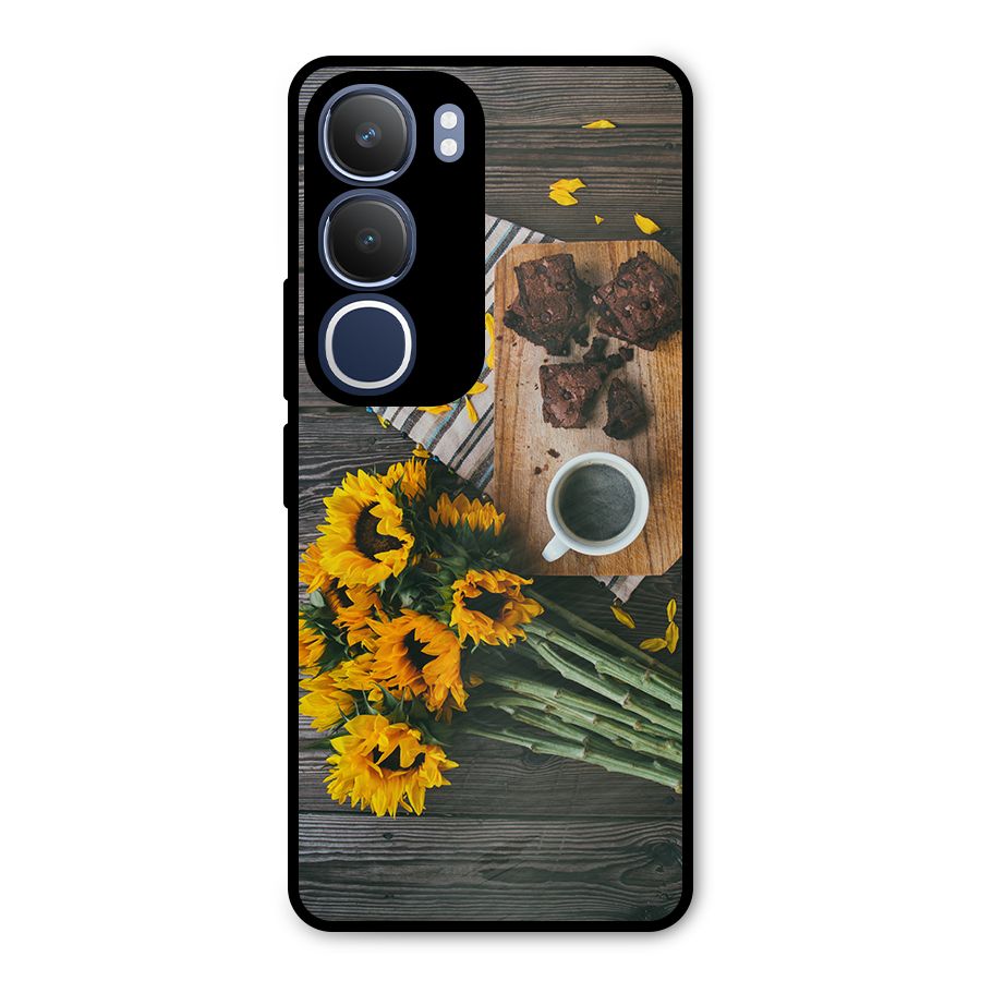 Coffee and Flowers Metal Back Case for Vivo Y29