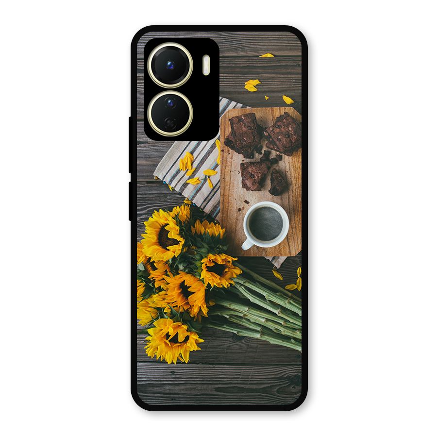 Coffee and Flowers Metal Back Case for Vivo Y56