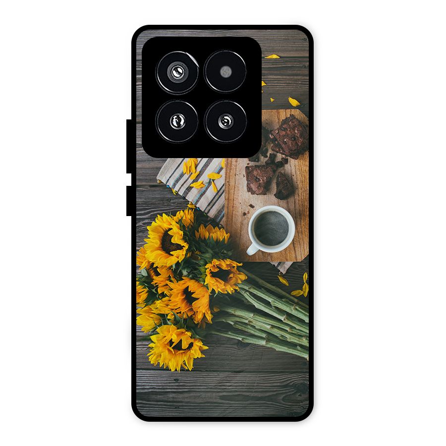 Coffee and Flowers Metal Back Case for Xiaomi 14 Pro
