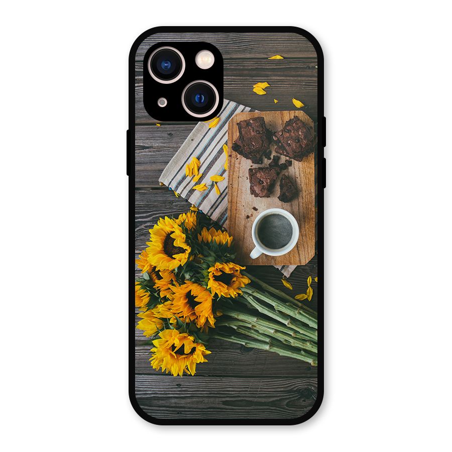 Coffee and Flowers Metal Back Case for iPhone 13