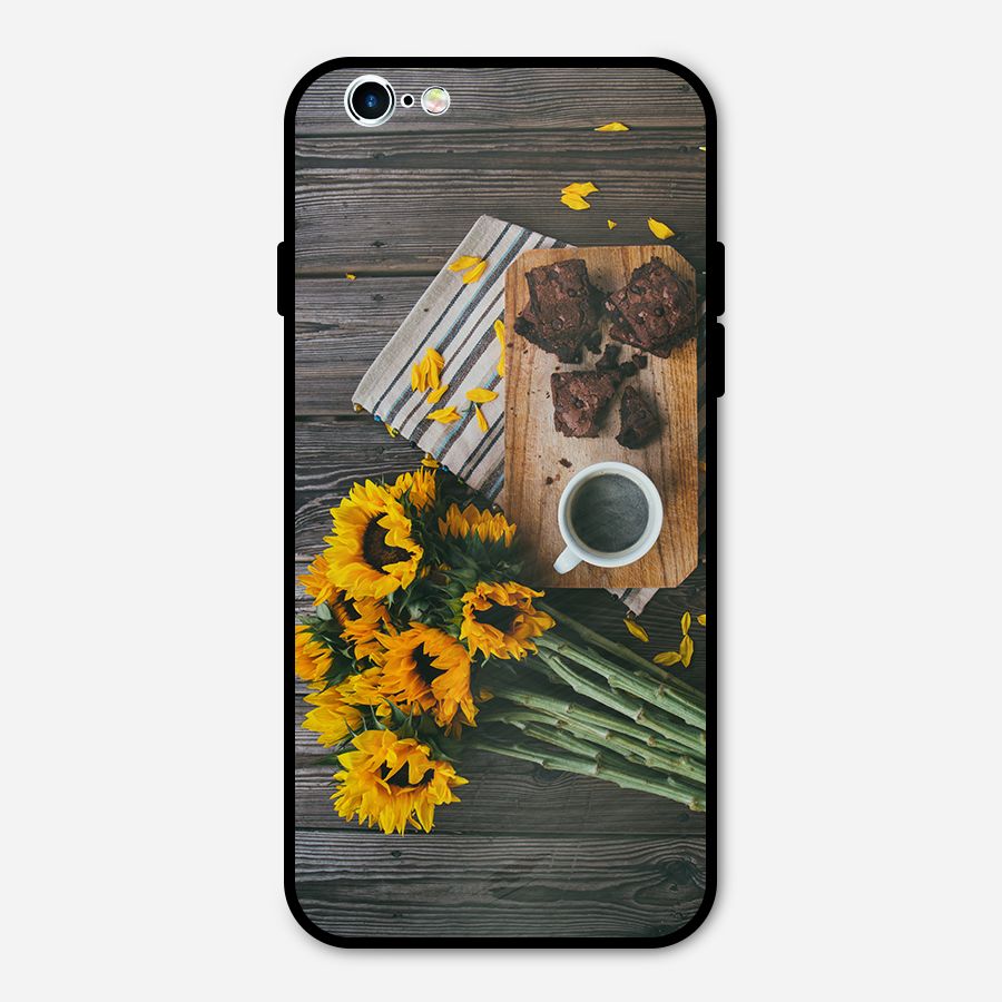 Coffee and Flowers Metal Back Case for iPhone 6 6s