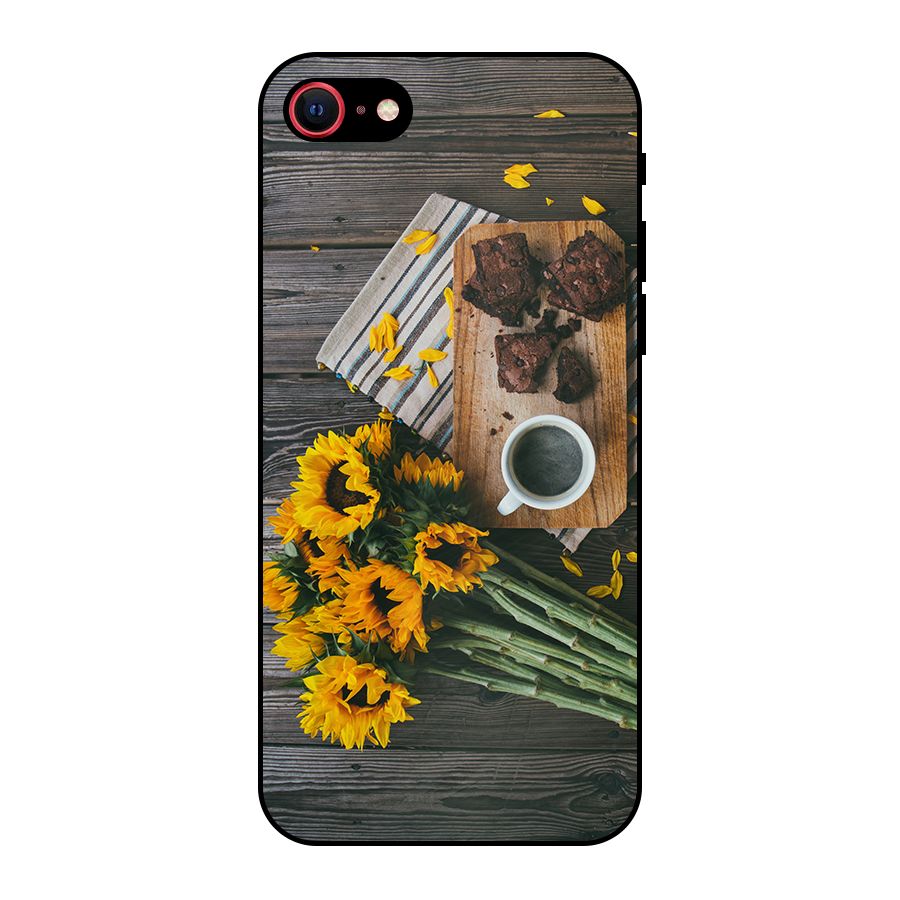 Coffee and Flowers Metal Back Case for iPhone 7