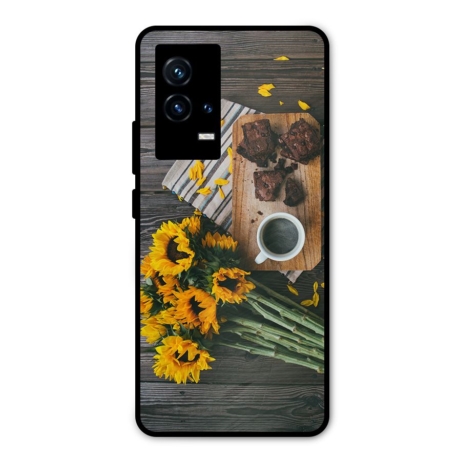 Coffee and Flowers Metal Back Case for iQOO 9 5G