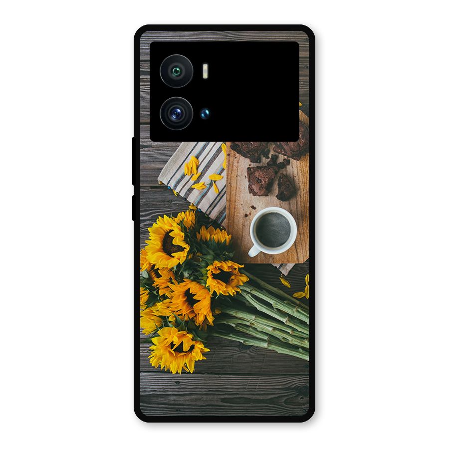 Coffee and Flowers Metal Back Case for iQOO 9 Pro