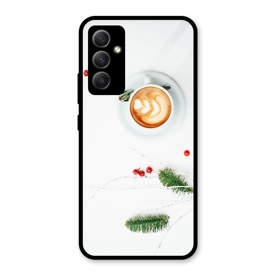 Coffee and Leafs Glass Back Case for Galaxy A34