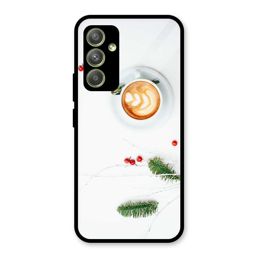 Coffee and Leafs Glass Back Case for Galaxy A54