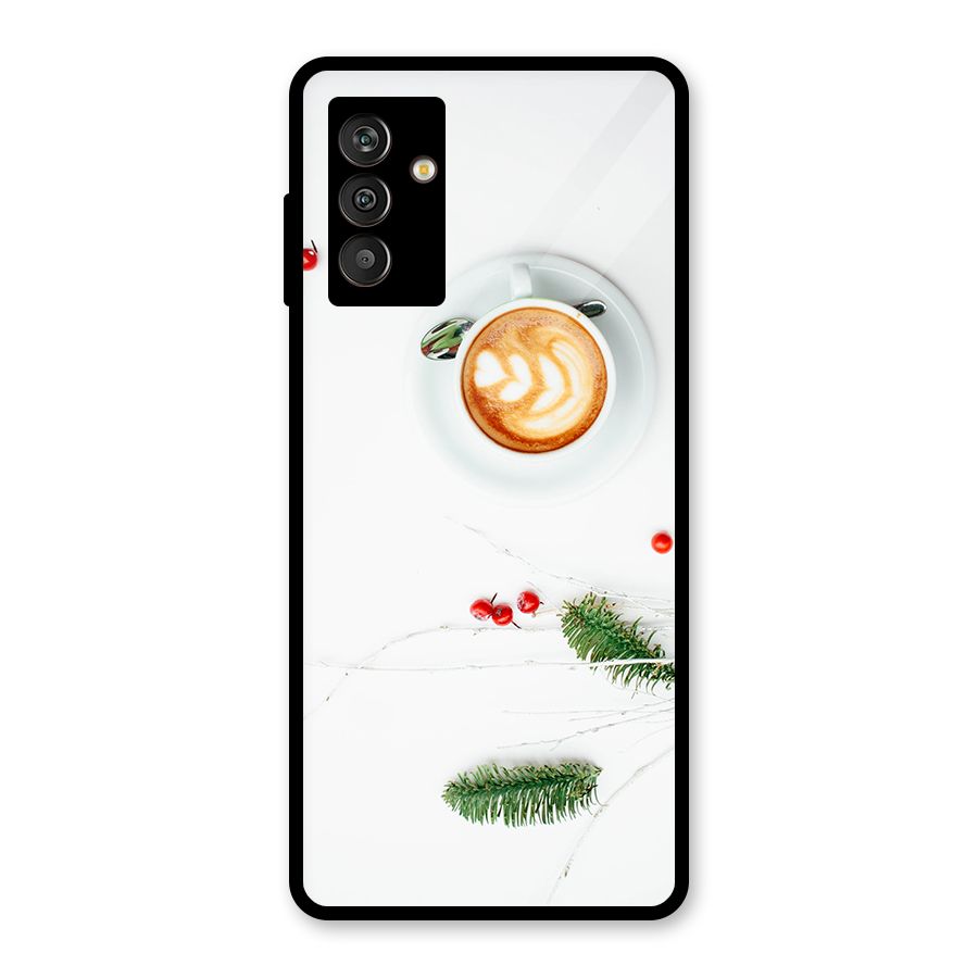 Coffee and Leafs Glass Back Case for Galaxy M13