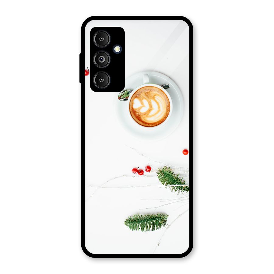 Coffee and Leafs Glass Back Case for Galaxy M14 5G