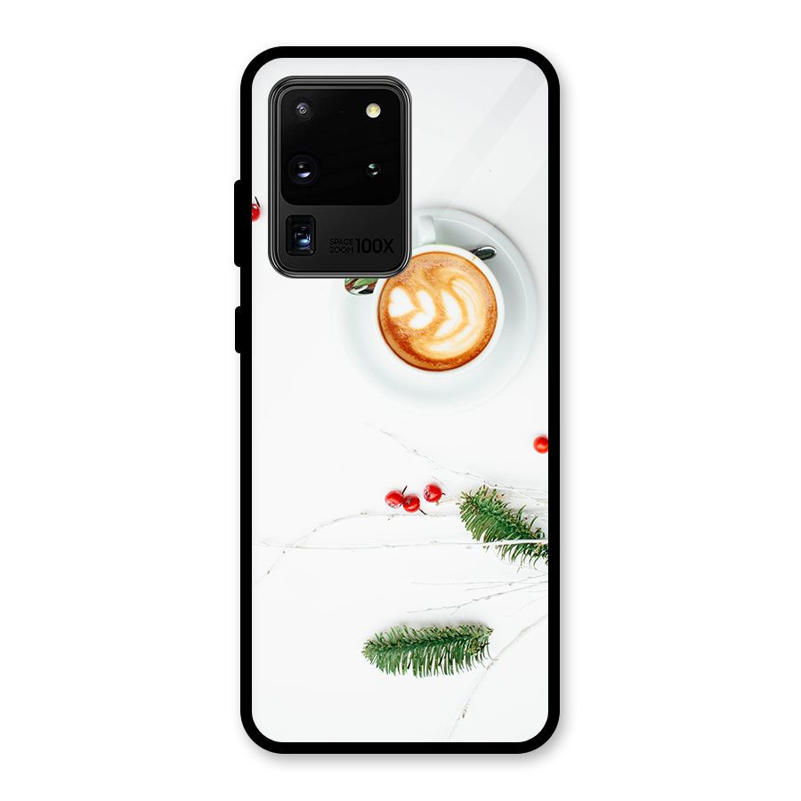 Coffee and Leafs Glass Back Case for Galaxy S20 Ultra
