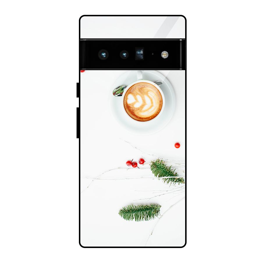 Coffee and Leafs Glass Back Case for Google Pixel 6 Pro