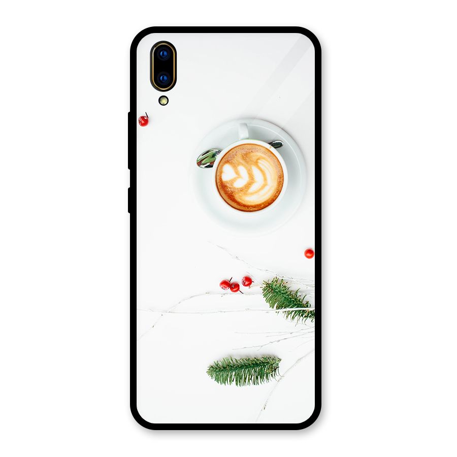 Coffee and Leafs Glass Back Case for Vivo V11 Pro