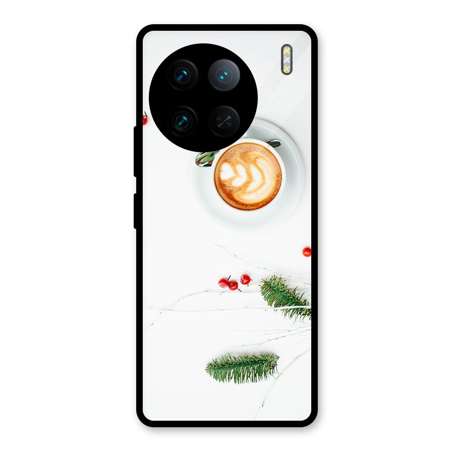 Coffee and Leafs Glass Back Case for Vivo X90 Pro
