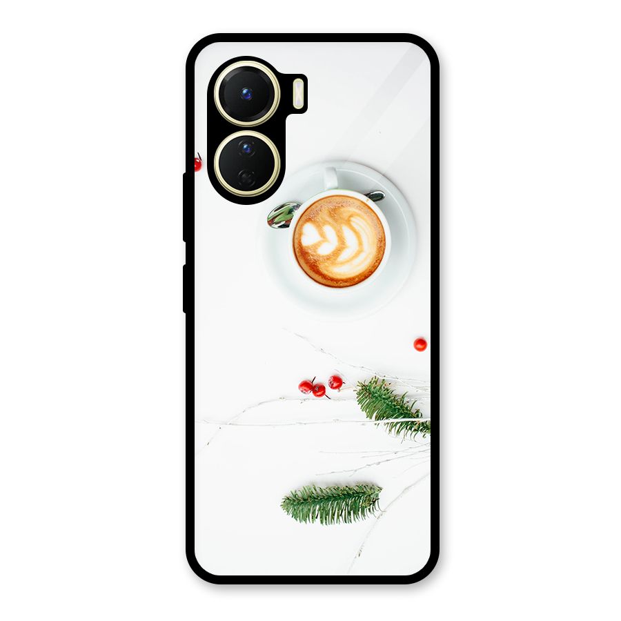 Coffee and Leafs Glass Back Case for Vivo Y16